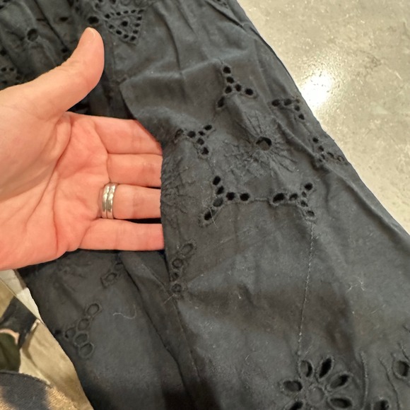 Universal Thread Black Eyelet Puff Sleeve Button Front Dress Size S - Picture 8 of 11